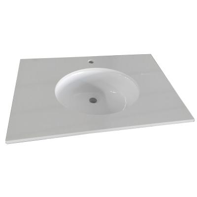 China Hotel Ready To Ship Modern Quartz Bathroom Vanity Top for sale