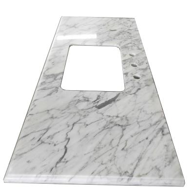 China Kitchen Countertops Modern Natural White Marble Kitchen Worktop Customized Marble Countertops For Kitchen Sideboards for sale