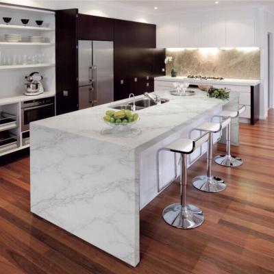 China White Carrara Artificial Stone Quartz Kitchen Countertops Customized Kitchen Countertops for sale