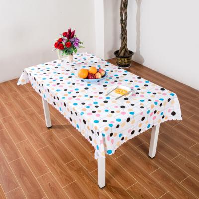 China Cathedral kidston good ebay UK waterproof quality dotted tablecloth large oval round rectangle PVC sheet wipeable roll for sale