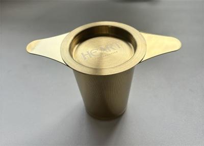 China Customized Gold Stainless Steel 304 Loose Leaf Tea Filter Strainer Reusable Metal Tea Filter Infuser for sale