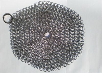 Cina Impianto di lavaggio a 7 pollici di Chainmail dell'acciaio inossidabile per pulizia delle pentole, forma rotonda in vendita