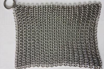 China Depurador de Chainmail del limpiador de la sartén del arrabio del acero inoxidable de la pulgada 6*8 para la cacerola del arrabio en venta