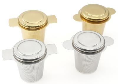 China Hygienic 304 Stainless Steel Mesh Tea Infuser With Lid And Handles for sale