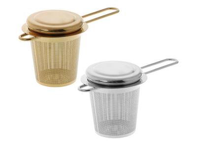 China 100x65mm Food Grade Ss430 Extra Fine Mesh Tea Infuser With Long Handles for sale