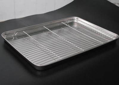 China fio 304 Mesh Baking Tray With Rack de aço inoxidável de 60*40*2.5cm à venda