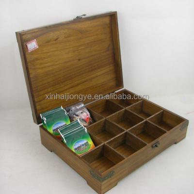 China Recyclable Rustic Vintage Wooden Tea Caddy Clasps For Storage Boxes for sale