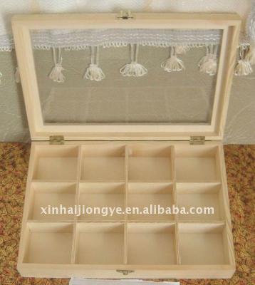 China Handmade WOODEN TEA BOX WITH 12 COMPARTMENTS for sale