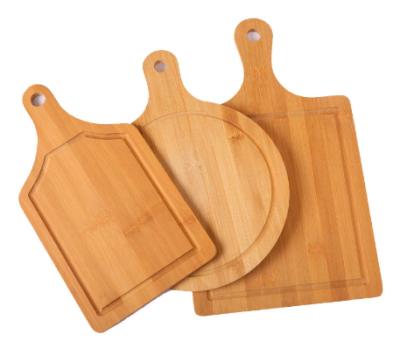 China New Round Disposable Wooden Cutting Board Kitchen With Handle Food Pizza Bread Fruit Solid Wood Customized Hot Sale for sale