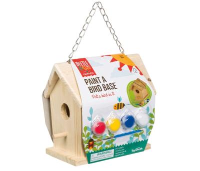 China People Art Beetle and the bee paint a child Art Craft Outdoor Wooden Birdhouse Kit Decorate from the base DIY bird for sale