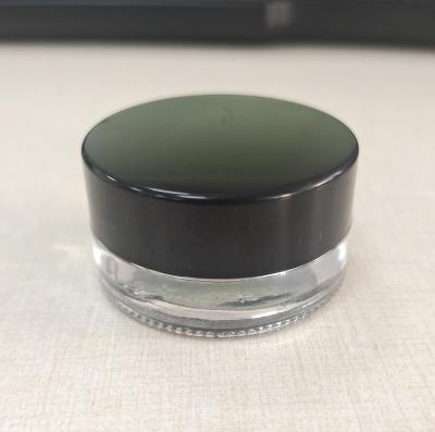 China Personal Care Cosmetic Glow Container Concentrate 5g Jar Packing Eye Cream Extract Jar With Gloss Black ABS Plastic Screw Smooth Lid for sale