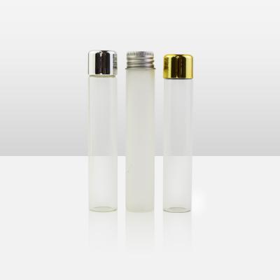 China Food Clear Borosilicate 115mm Stickers For Common Pre-Roll Glass Doob Tube Packaging Plated Child Proof Gold Glass Tube for sale