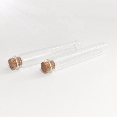 China Plastic food /glass test tubes with cork stopper roll pre joint test tube with flat round bottom base for sale