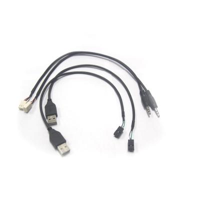 China USB Computer Wire Charger 3.5mm Computer Audio Charging Cable Electronic Data Audio Video Wiring Harness for sale