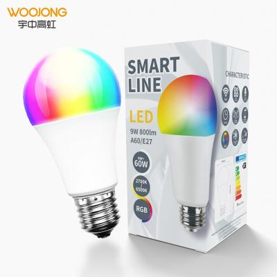 China Woojong Led Bulb Residential Light Bulb Smart RGB Wifi Led Smart Lamp Dimmable Bulb Compatible With Amazon Alexa/Google Assistant for sale