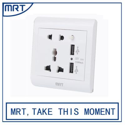 China Euro Residential/Multi-Purpose 220V USB Wall Socket/MRT207-M20-5A Socket USB Charging for sale