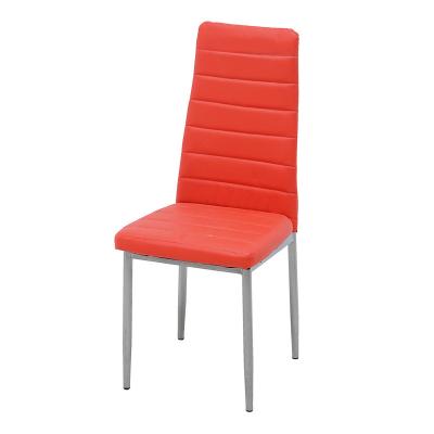 China High Back Classic Style Dining Chair High Back PU Cushion Metal Chair Legs Study Living Room Dining Room for sale