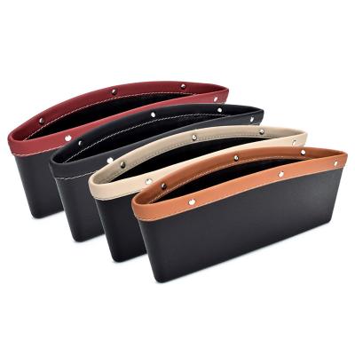 China PP+PU Leather Leather Car Seat Slot Box Organizer Pocket Slot Storage Cup Holder Car Accessories for sale