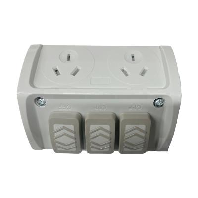 China Ideal 3 Gang 2 Way Electrical Outlets Easy Installation Wall Switch 3 Gang 2 Way Australian Switch Socket for sale