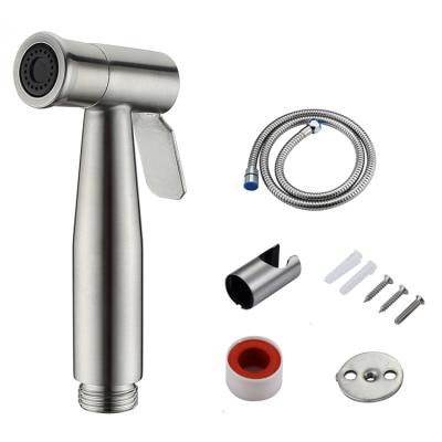 China Easy Installation 304 Stainless Steel Bath Faucet Bidet Sprayer Sliver Hand Held Toilet Bidet Spray for sale