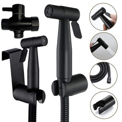 China Easy Installation Kaiping Brushed Black Bidet Spray Shattaf Wall Mount Chrome Waterfall System Muslim Bathroom Faucet Concealed Shower Set for sale