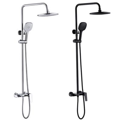 China With Slide Bar New Style Multifunctional Wall Mounted Round Shape Hot Cold Water Mixer Bathroom Rain Shower Faucet Set for sale