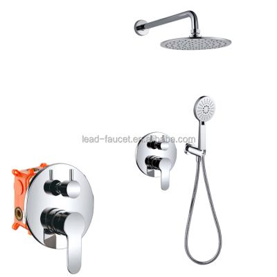 China Without Slide Bar China Wholesale Wall Mount Concealed Hidden Rainfall Bath Shower Faucet Bathroom Faucet Set for sale