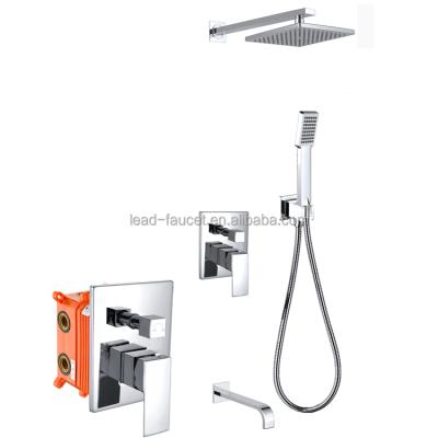 China Functional Metered Faucets Hide CP Finished Bath Rainfall Shower Faucet for sale