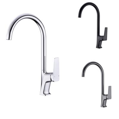 China Sense Faucets Chromed Hot And Cold Water Ridge Deck Mounted Single Kitchen Brass Single Lever Faucet for sale