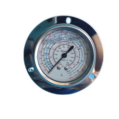 China Oil Filled Refrigeration Parts Gauge With Flange Universal For All Kind Of Refrigerant r22 r134, r404, r407, r410 for sale