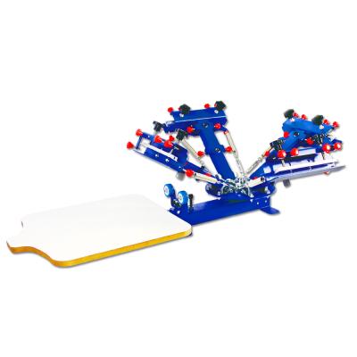 China cheap manual 4 color 1 station rotary screen printing machine for sale for sale