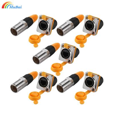 China LED Industry IP67 Ethernet LAN Extension Cable Coupler RJ45 Shielded Panel Mount Socket Waterproof Aviation Connector For Outdoor Network for sale