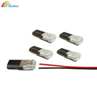 China LED Strip Light No Wire-stripping Required 2 Wire Pin 2 Compact LED Quick Splice Lugs In Connectors Universal Pluggable Way For A.W.G. 22-20 for sale