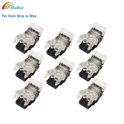 China Electrical LED Lighting LED Strip Connector 2 Pin Extension Wire Connector For 5050 RGB 8mm LED Strip Lights Wire Connection Use for sale