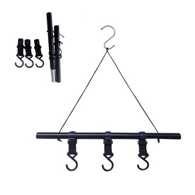 China Lightweight Outdoor Other Camping Hiking Equipment Foldable And Portable Gear Aluminum Alloy Folding Hanging Rack Coat Hanger for sale