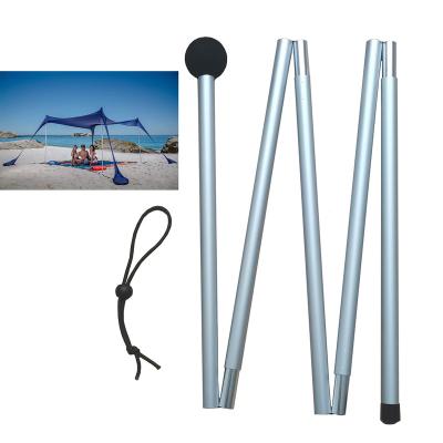 China Customized Anodized Telescopic Tarp Poles Folding Camping Poles Beach Camping Tent Sunshade Tent Aluminum Tube Adjustable Outdoor Pipe for sale