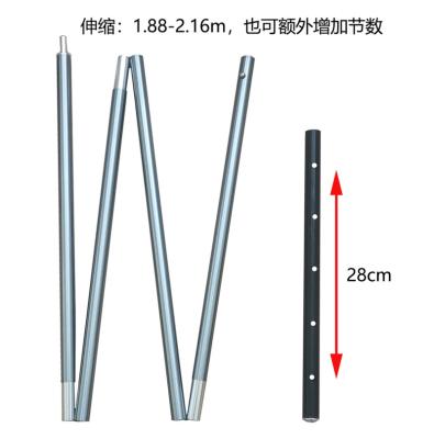 China Customized Anodized Telescopic Tarp Poles Folding Camping Poles Beach Camping Tent Sunshade Tent Aluminum Tube Adjustable Outdoor Pipe for sale