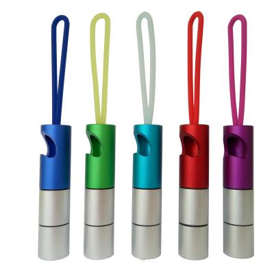 China Promotion Gifts Factory Price Aluminum Mini Multifunctional Silicone Key Chain Rope Led Loop Torch Light With Bottle Opener for sale