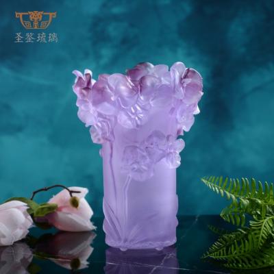 China Europe SAINT-VIEW Modern Luxury Handmade Living Room Decoration Crystal Glass Tabletop Flower Vase for sale