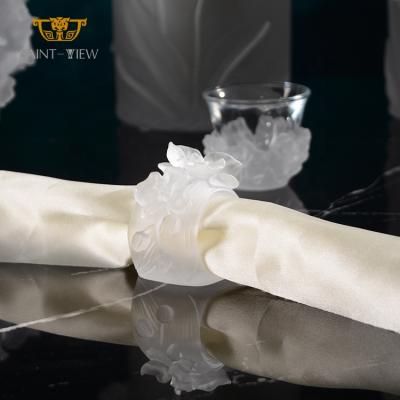 China SAINT-VIEW Flower Style Orchid Napkin Ring Luxury Stocked Creative Dining Table Decoration for sale