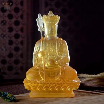 China China Ksitigarbha Bodhisattva Dizang Pusa Buddha Statue Crystal Glass Liuli Art Factory Sale for sale