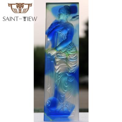 China Custom European Style Lead Crystal Glass Greek Woman Interior Wall Brick for sale