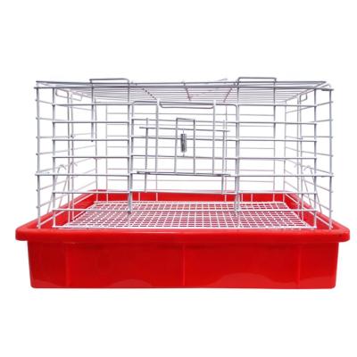 China Portable Rabbit Hutch Small Animal House Breathable Metal Rabbit Cage Pet Carriers for sale