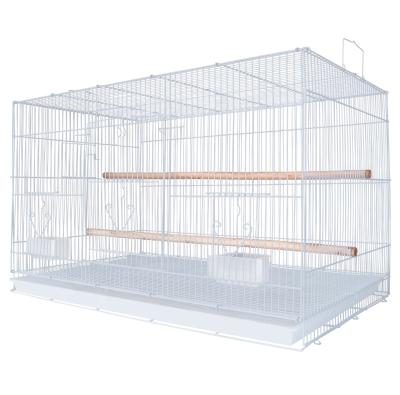 China Bird Cage 76.5x45x46cm Large Breathable With Breeding Door Metal Parrots Breeding Iron Bird Cages for sale