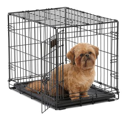 China Breathable Wholesale High Quality Pet House Multiple Sizes Stainless Steel Metal LuxuryFoldable Dog Crate for sale