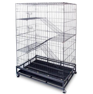 China High Quality Breathable Metal Material Durable Scratch Resistant Cat Cage Easy Cleaning Collapsible Big Large Cages For Cats for sale