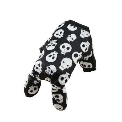 China Viable Hot Sale Amazon Skull Pumpkin Bat Printing Dog Shirts Are Printed With Halloween Style Halloween Pet Costume for sale