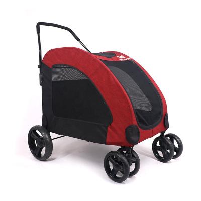 China Viable Wholesale Portable Luxury Dog Carts Pampers Detachable Outdoor Pet Travel Carrier Pet Dog Stroller for sale