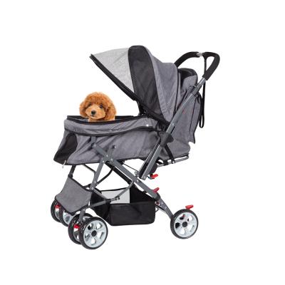 China Sustainable Pet Travel Cart Fold Walker Dog Cart Stroller Luxury Small Lightweight Pet Stroller for sale