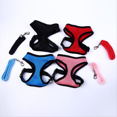 China Viable Wholesale Designers Hot Sale Custom Pet Vest Harness Set Adjustable Custom Mesh Bow Dog Harness Set for sale